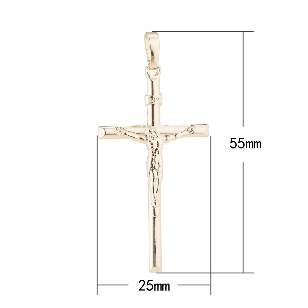 14K Gold-Filled Jesus Cross Charm