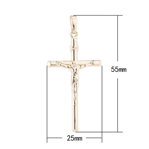 14K Gold-Filled Jesus Cross Charm
