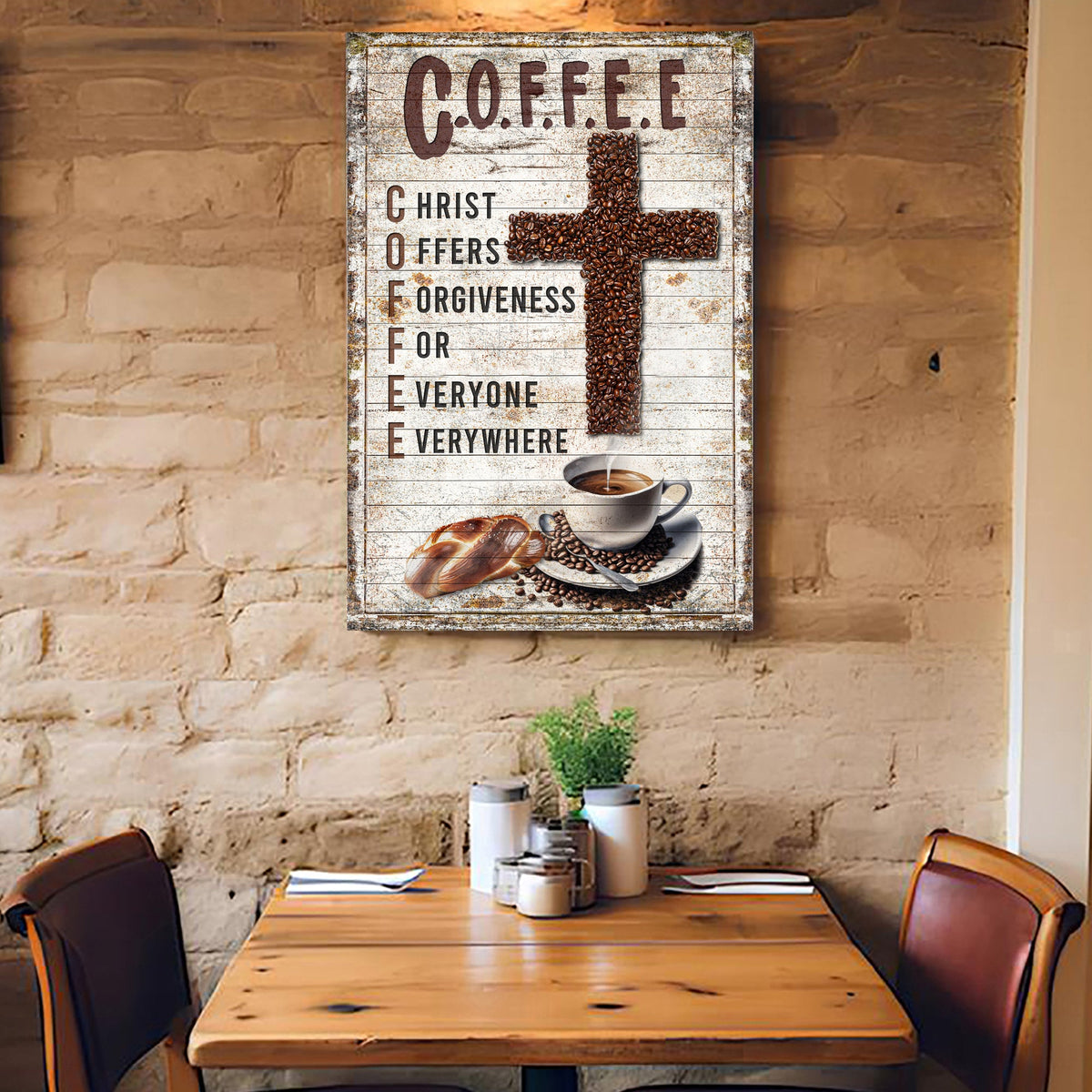 Christ and Coffee Faith Sign