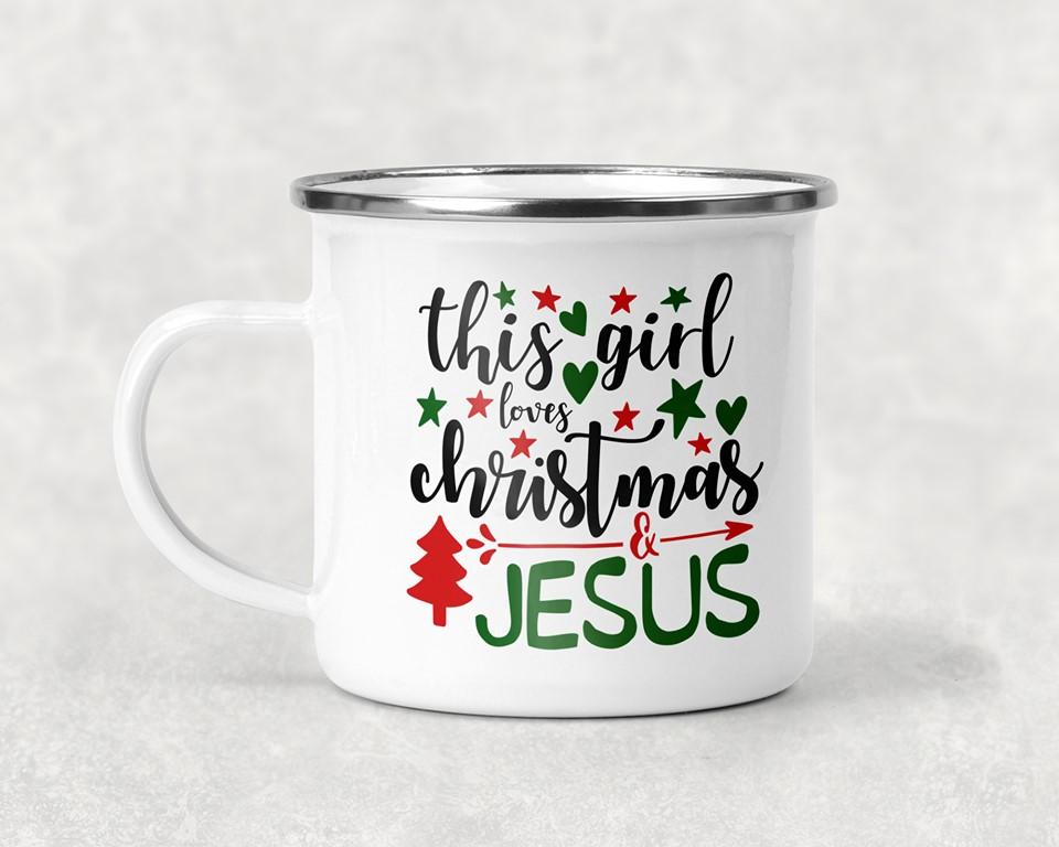 This Girl Loves Christmas and Jesus Mug