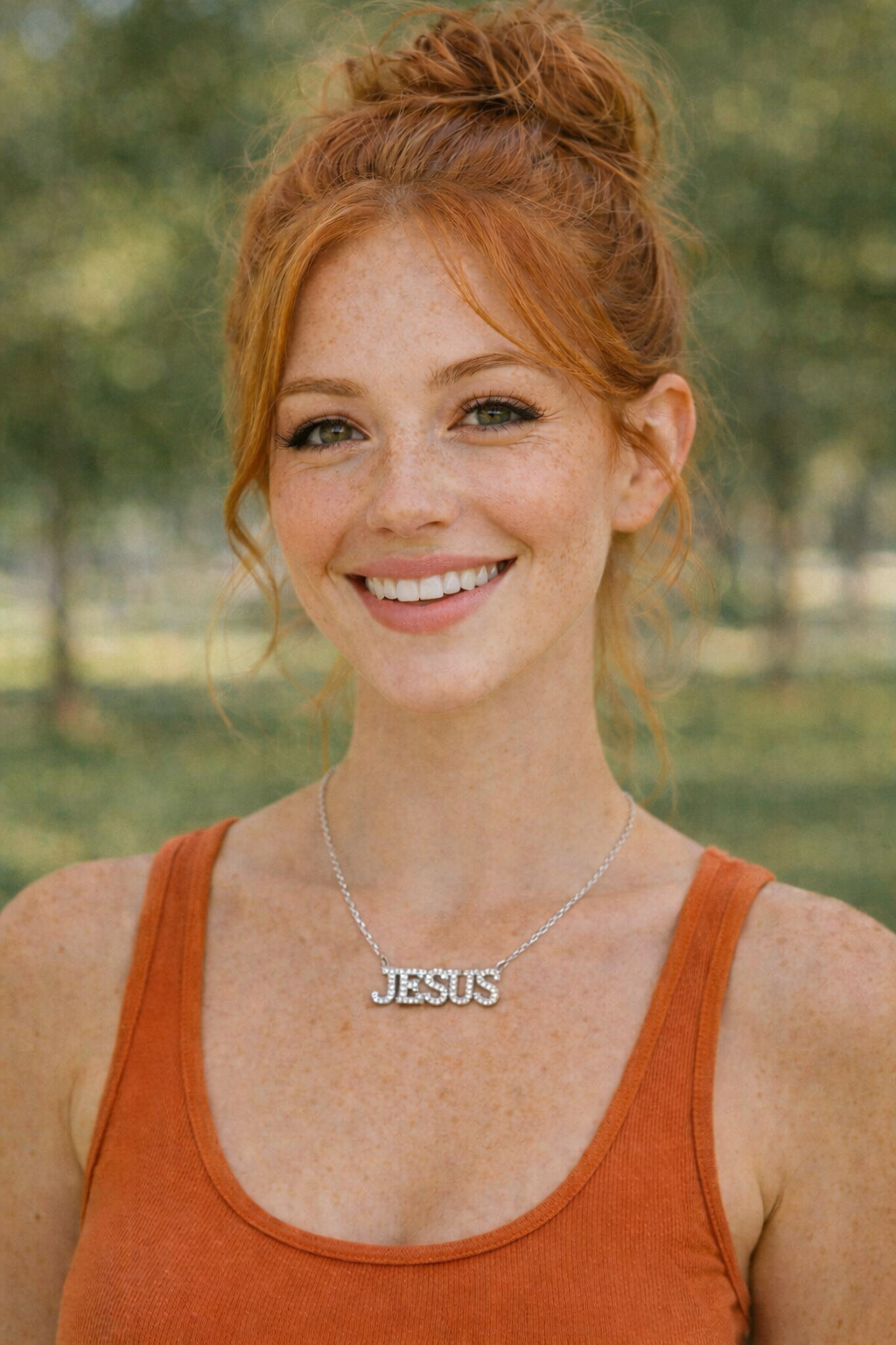 Women's 18K Cubic Zirconia Jesus Necklace