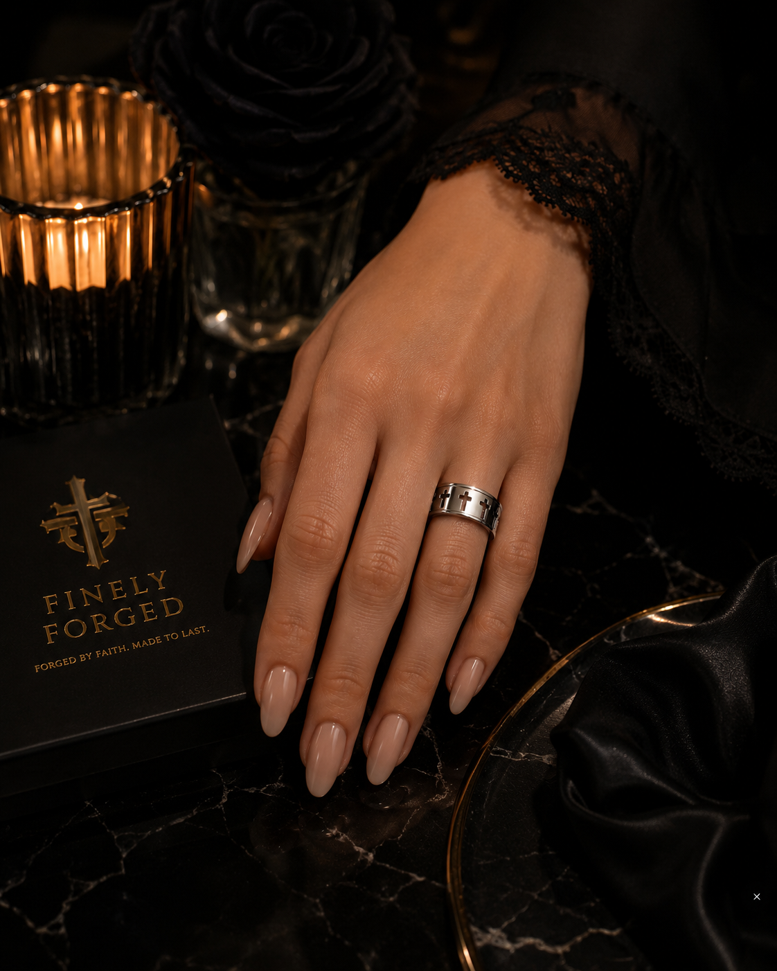 WOMEN'S FORGED CROSS RING-COMING SOON!