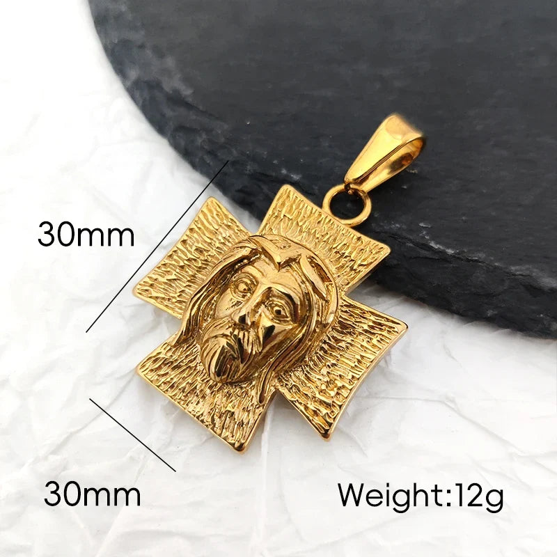 18K Gold-Plated Jesus Cross Necklace