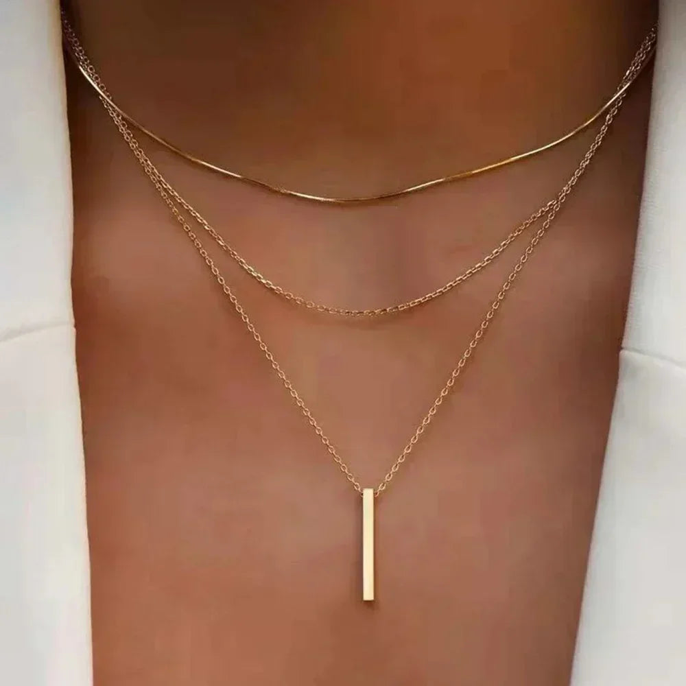 Three-Piece Gold Star, Pearl and Cross Necklace Set