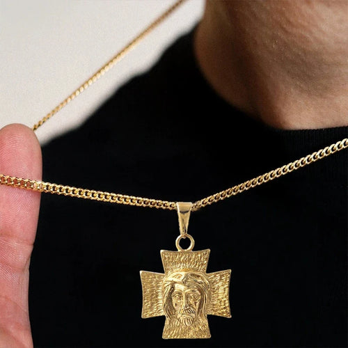 18K Gold-Plated Jesus Cross Necklace