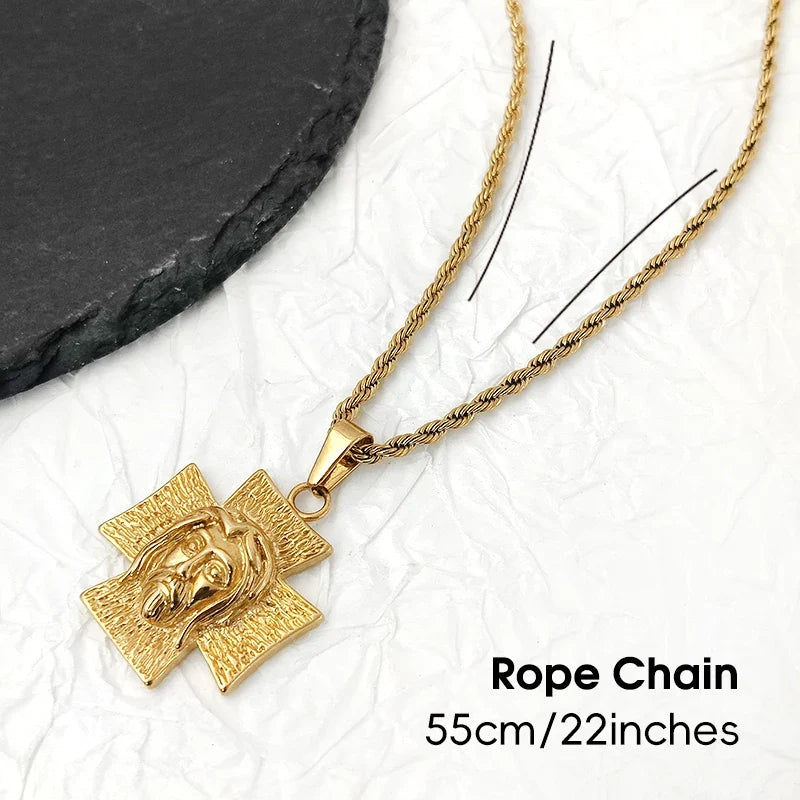 18K Gold-Plated Jesus Cross Necklace