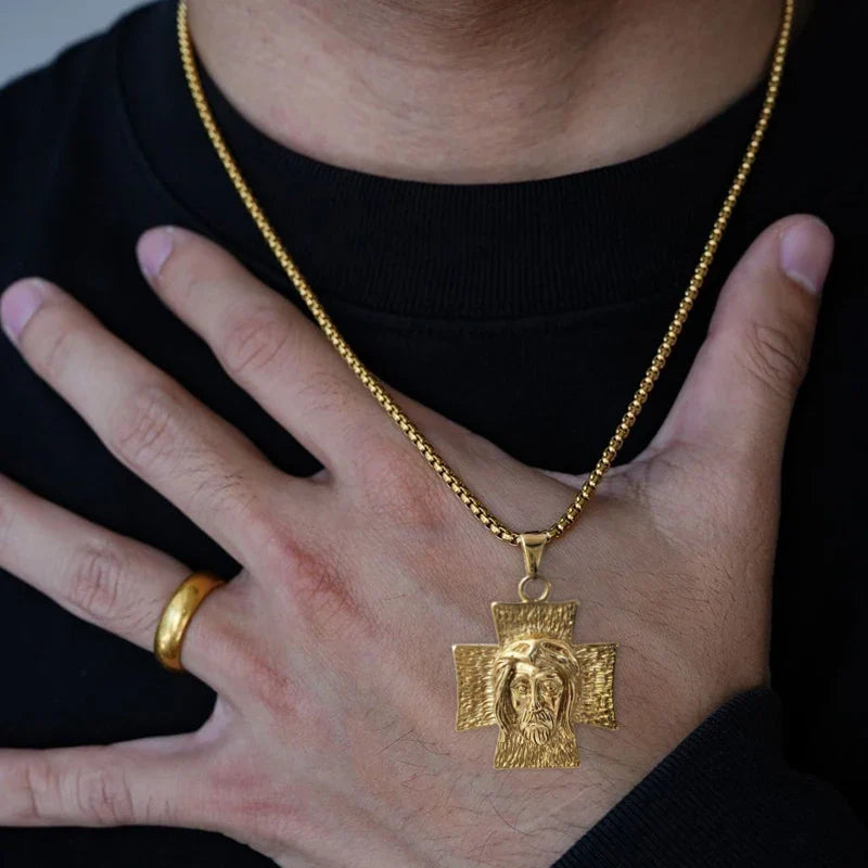 18K Gold-Plated Jesus Cross Necklace