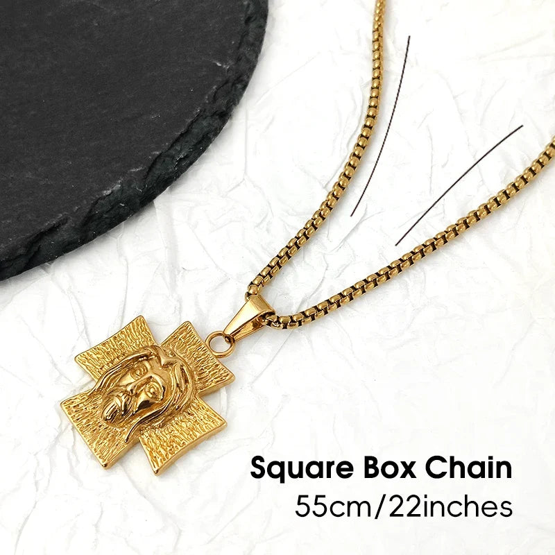 18K Gold-Plated Jesus Cross Necklace