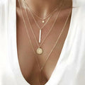 Three-Piece Gold Star, Pearl and Cross Necklace Set