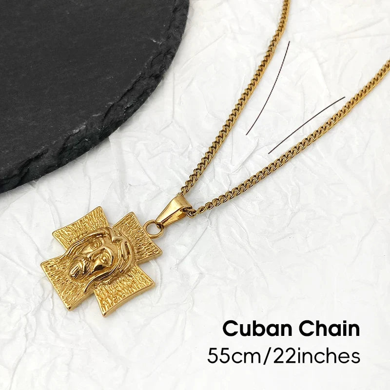 18K Gold-Plated Jesus Cross Necklace
