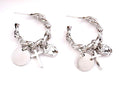 Silver Cross Hoop Earrings
