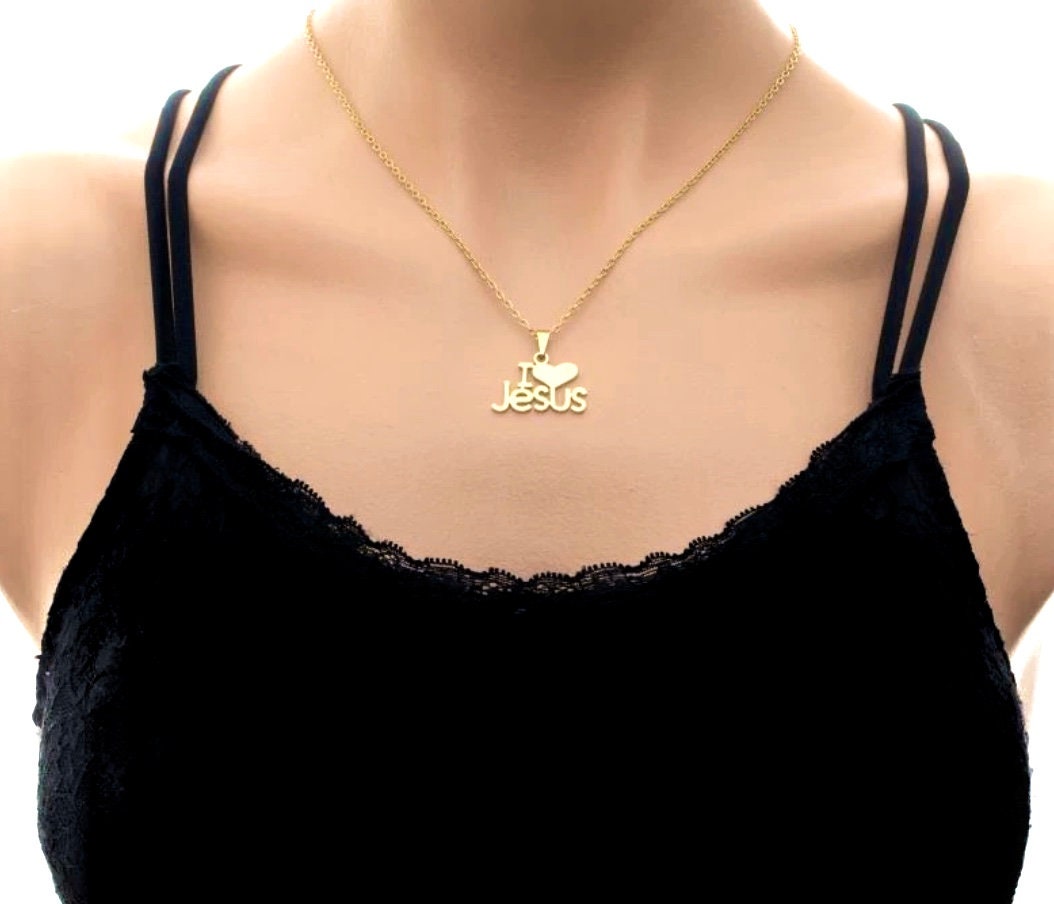 I Love Jesus Gold Choker Necklace