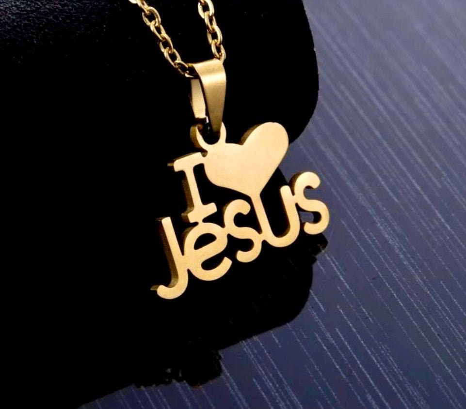 I Love Jesus Gold Choker Necklace
