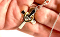 Sterling Silver Sacred Heart Cross Necklace