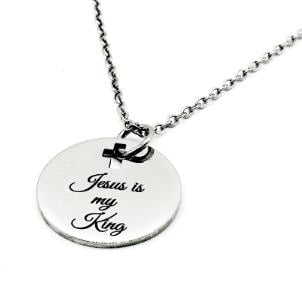 Jesus Is My King Stainless Steel Necklace