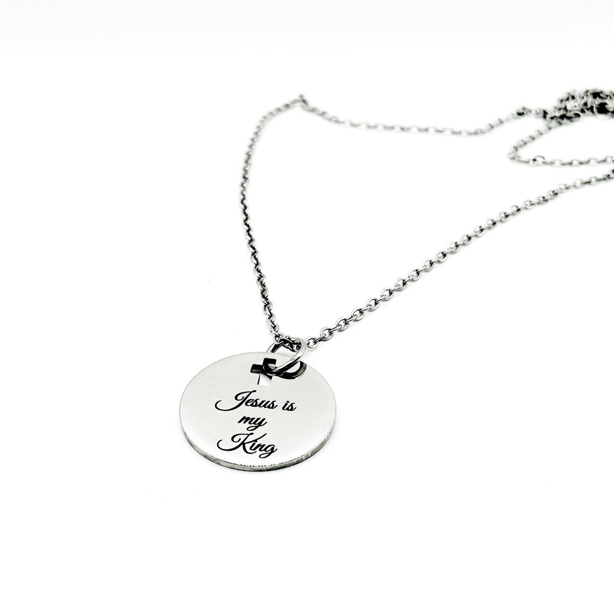 Jesus Is My King Stainless Steel Necklace