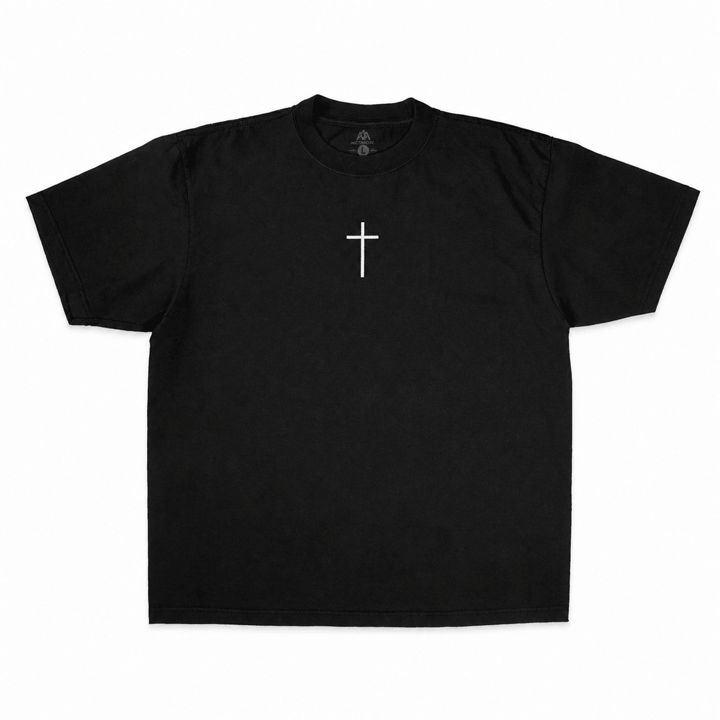 Jesus Saved My Life Puff-Print Shirt – Black