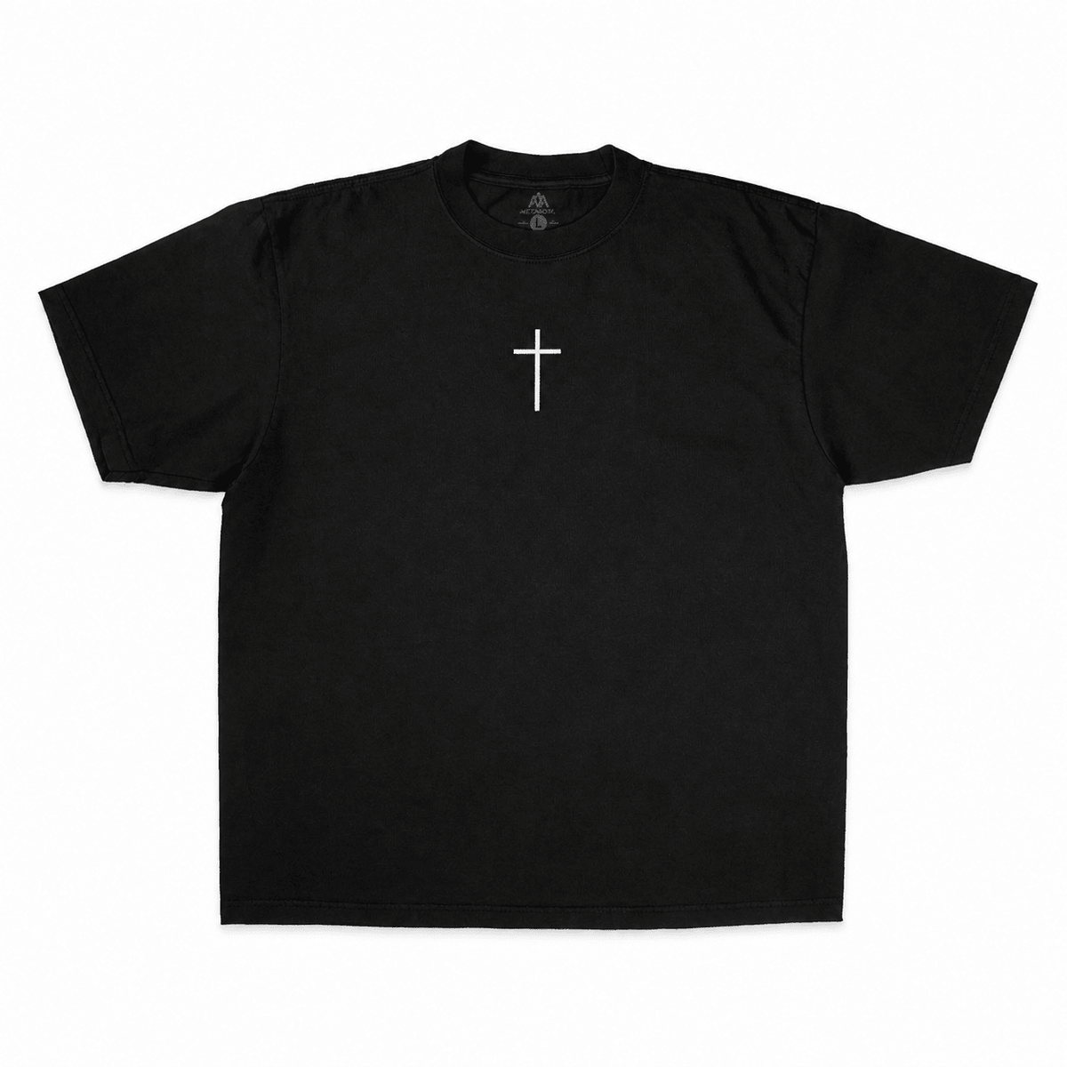 Jesus Saved My Life Puff-Print Shirt – Black