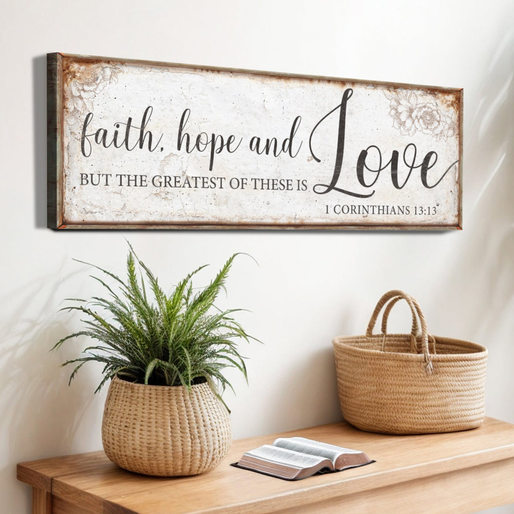 Faith, Hope and Love Sign – 1 Corinthians 13:13